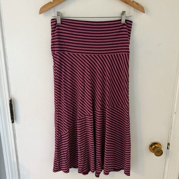 Athleta Women’s S Faux Wrap Skirt Striped Pink Purple Mid Length NWT - Picture 4 of 9